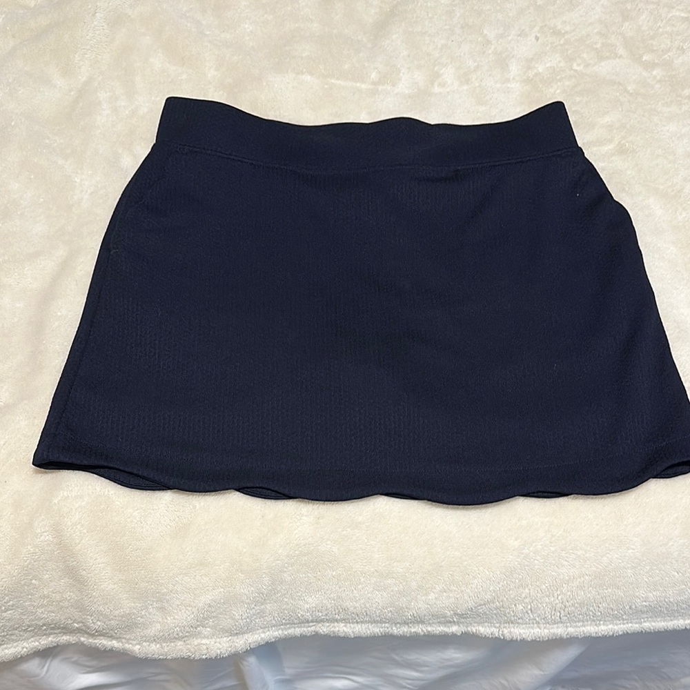 Pebble Beach Navy Scalloped Golf Skort